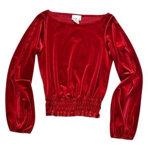 Y2k Vol. 1 Velour Cold Shoulder/Slit Sleeve Blouse